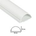 Cable Cover Strip D-line 50x25x1000 mm, semi-circular, white