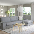 KIVIK 4-seat sofa with chaise longue, Tibbleby beige/grey