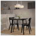 LISABO / LISABO Table and 2 chairs, black/black, 88 cm