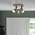 MONAZIT Ceiling spotlight with 3 spots, nickel-plated