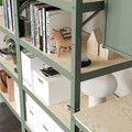 BROR Storage w shelves/cabinet/trolley, grey-green/pine plywood