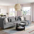 SÖDERHAMN 4-seat sofa with chaise longue, Tonerud grey