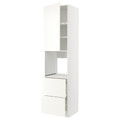METOD / MAXIMERA High cabinet f oven+door/2 drawers, white/Vallstena white, 60x60x240 cm