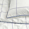 BREDVECKLARE Duvet cover and pillowcase, white blue/check, 150x200/50x60 cm