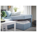 HOLMSUND Corner sofa-bed, Orrsta light blue, 230x90 cm