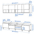 BESTÅ TV storage combination, white stained oak effect/Lappviken/Stubbarp white stained oak effect, 240x42x230 cm