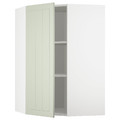 METOD Corner wall cabinet with shelves, white/Stensund light green, 68x100 cm