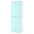 SMÅSTAD / PLATSA Wardrobe, white pale turquoise, with 2 clothes rails, 60x40x180 cm