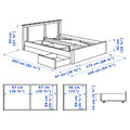 SONGESAND Bed frame with 2 storage boxes, white, Luröy, 160x200 cm