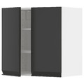 METOD Wall cabinet with shelves/2 doors, white/Upplöv matt anthracite, 60x60 cm
