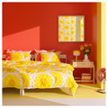 KRANSMALVA Duvet cover and 2 pillowcases, yellow, 200x200/50x60 cm