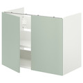 ENHET Bs cb f wb w shlf/doors, white/pale grey-green, 80x42x60 cm