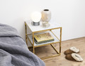 Bedside Table Nightstand Alisma, white/gold