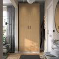 PAX / TONSTAD Wardrobe combination, white/oak veneer, 100x60x236 cm