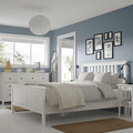 HEMNES Bedroom furniture, set of 4, white stain, 160x200 cm