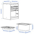 TROFAST Storage combination with box/trays, grey white/grey, 34x44x56 cm