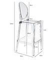 Bar Stool Viki 75cm, transparent