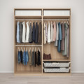 PAX / BERGSBO Wardrobe combination, white stained oak effect/white stained oak effect, 200x66x236 cm