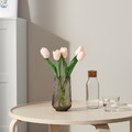 SMYCKA Artificial bouquet, in/outdoor/Tulip light pink, 35 cm