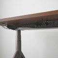 IDÅSEN Desk sit/stand, brown/dark grey, 120x70 cm