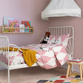 BUSENKEL Duvet cover and pillowcase, ballerina pattern pink/white, 150x200/50x60 cm