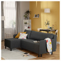 BRUKSVARA 3-seat sofa-bed with chaise longue, with chaise longue grey