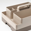 KUGGIS Desk organiser set, 2 pieces, grey-beige/dark grey-beige, 26x35x16 cm