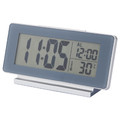 FILMIS Clock/thermometer/alarm, low-voltage/grey, 16.5x9 cm