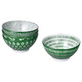 ENTUSIASM Bowl, patterned/green, 12 cm