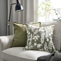 ROTVECKLARE Cushion cover, grey-green/white, 50x50 cm