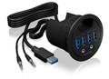 Icybox IB-HUB1403A USB 3.0 4-Port Hub + 1x Audio