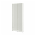 BILLY / HÖGBO Bookcase with glass doors, white, 80x30x202 cm