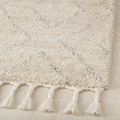 LENTÅTEL Rug, high pile, beige/handmade, 170x240 cm