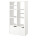 KALLAX Shelving unit, with 2 doors with 2 shelf inserts/wave shaped white, 147x77 cm