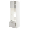 METOD / MAXIMERA Hi cab f ov/combi ov w dr/2 drwrs, white/Lerhyttan light grey, 60x60x220 cm