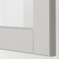 METOD Wall cabinet w shelves/glass door, white/Lerhyttan light grey, 30x60 cm