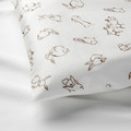 RÖDHAKE Quilt cover/pillowcase for cot, rabbit pattern, white/beige, 110x125/35x55 cm