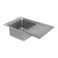 GoodHome Sink with drainer Romesco Linea, 1-bowl, silver