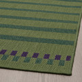 KORSNING Rug flatwoven, in/outdoor, green purple/striped, 80x150 cm