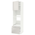 METOD / MAXIMERA Hi cab f ov/combi ov w dr/2 drwrs, white/Ringhult light grey, 60x60x220 cm