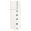 METOD / MAXIMERA Hi cab w 2 doors/4 drawers, white/Veddinge white, 60x60x200 cm