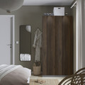 PAX / STORKLINTA Wardrobe combination, dark grey/dark brown stained oak effect, 100x60x201 cm