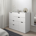 NORDLI Chest of 6 drawers, white, 120x99 cm