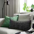 SANDMOTT Cushion, black/white, 30x58 cm