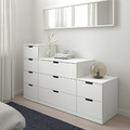 NORDLI Chest of 9 drawers, white, 160x99 cm