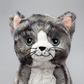 LILLEPLUTT Soft toy, cat grey, white