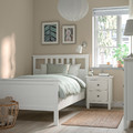 HEMNES Bed frame with mattress, white stain/Valevåg firm, 120x200 cm