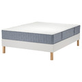 LYNGÖR Divan bed, Vågstranda medium firm/light blue white, 180x200 cm