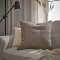 MOROTSMOTT Cushion cover, grey-beige/anthracite, 50x50 cm