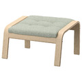 POÄNG Footstool, white stained oak veneer/Gunnared light green